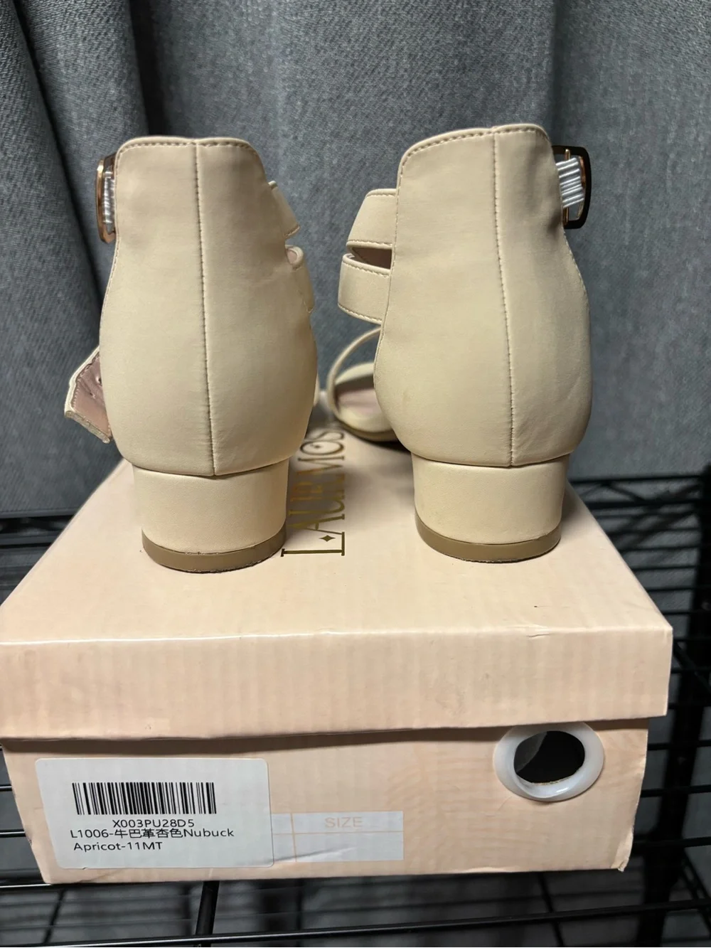 Girls' Apricot Strappy Low Block Heel Sandals
